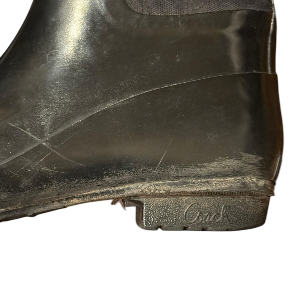 Vintage Coach Black Signature Tall Rain Boots - Classic Style - Picture 7 of 12